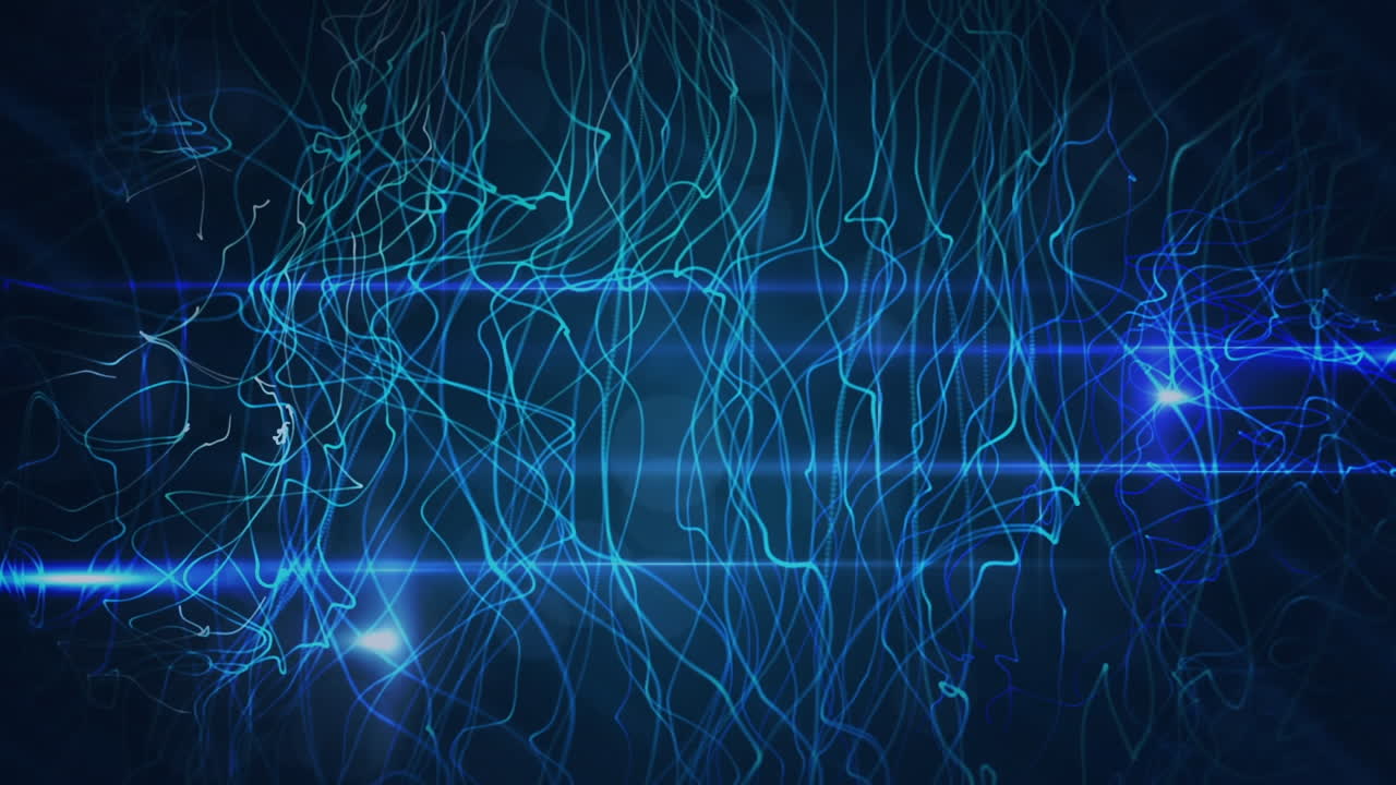 Animation of light trails on black background