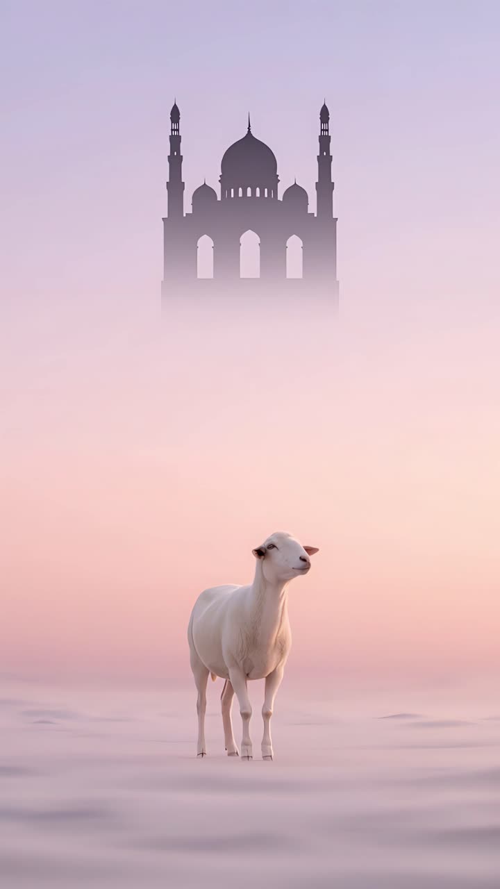Mesquita Eid al-Adha Fundo Islâmico 4K.