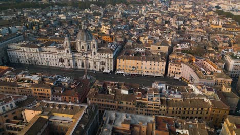 drone flying away from piazza navona