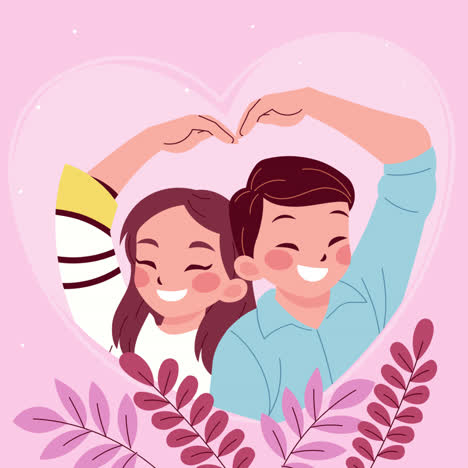 couple in heart frame