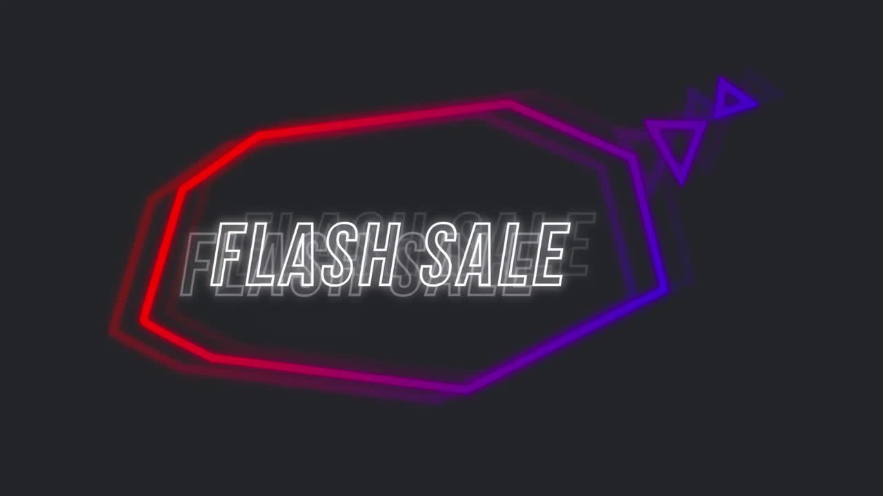 Flash sale graphic in a speech bubble on black background