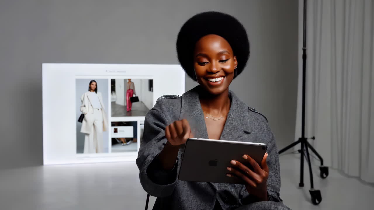Donna che usa un tablet digitale per fare acquisti online