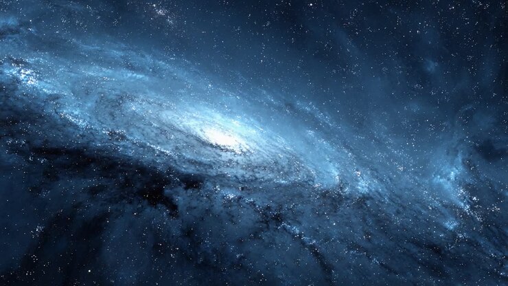Una maestosa galassia a spirale illuminata da luce cosmica: esplora le profondità dello spazio con colori mozzafiato e nebulose enigmatiche in questa scena celeste