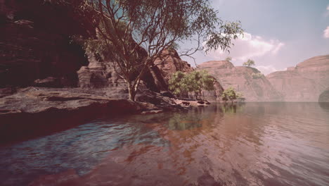 Colorado-River-Mit-Wunderschönen-Sandsteinwänden-Und-Schluchten