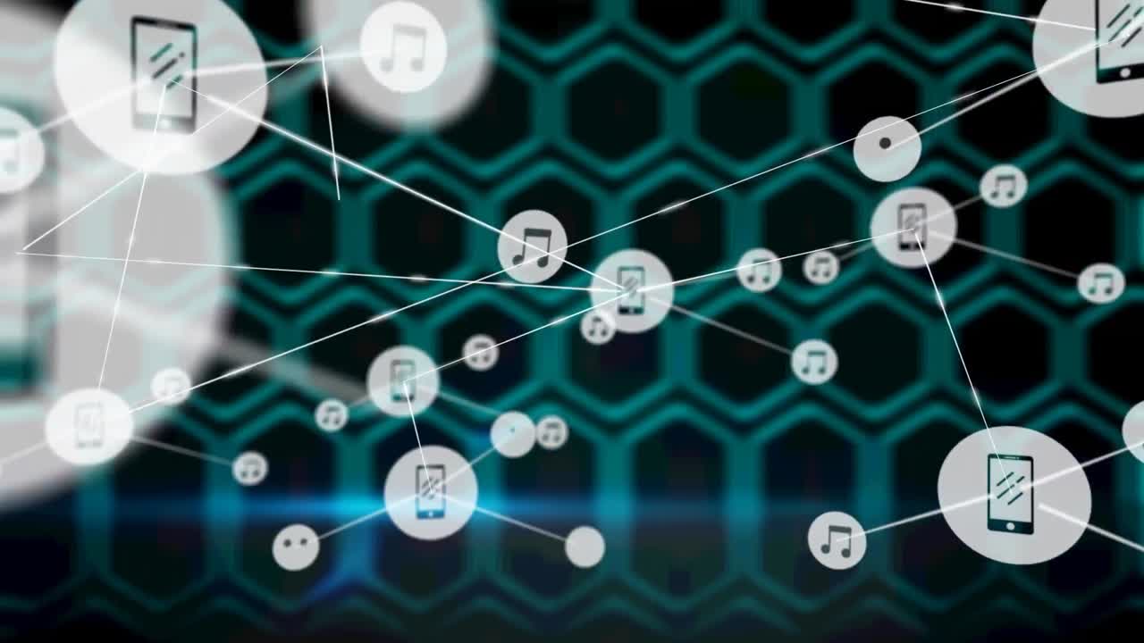 해군 배경에 대한 연결 네트워크의 애니메이션