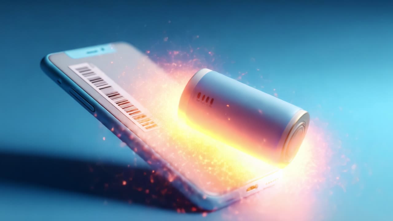 Dynamic Interaction Between a Smartphone and a Battery: Exploring the Fusion of Technology and Energy in a Futuristic Visual Framework