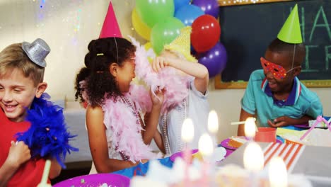 kids having fun during birthday party 4k