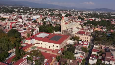 cuernavaca, highlighting the vibrant urban landscape and historical buildings, aerial view