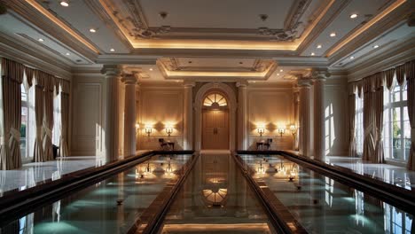 grand hall with water features