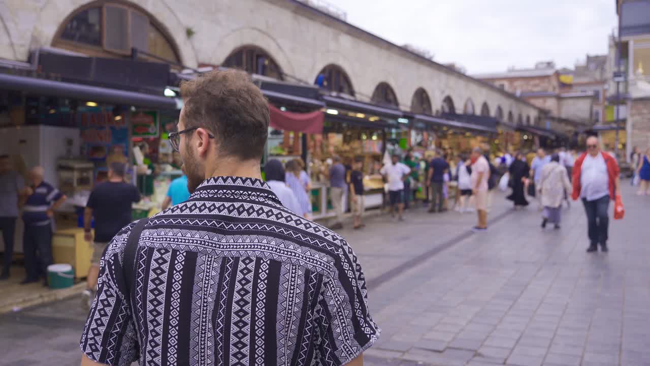 Crowded city street.