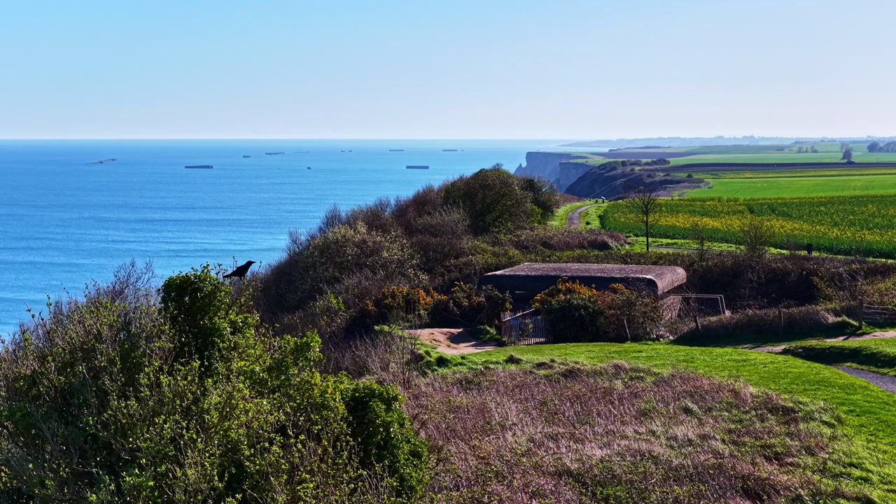 Longues-sur-Mer battery: historic World War II bunker on Normandy coast, France
