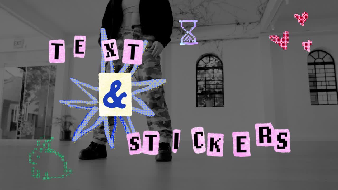 Colorful Animated Hand-Drawn Doodles and Text Graphics Pack