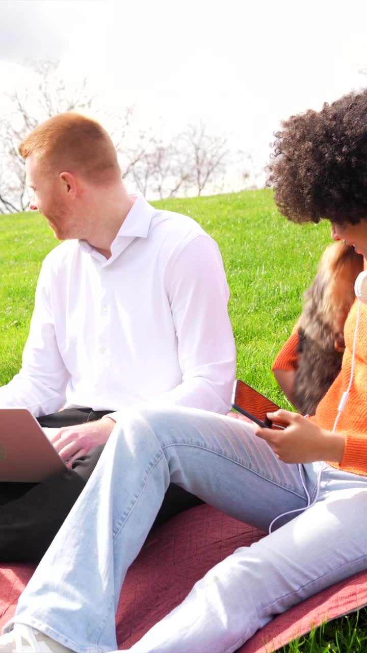 People with a dog outdoors