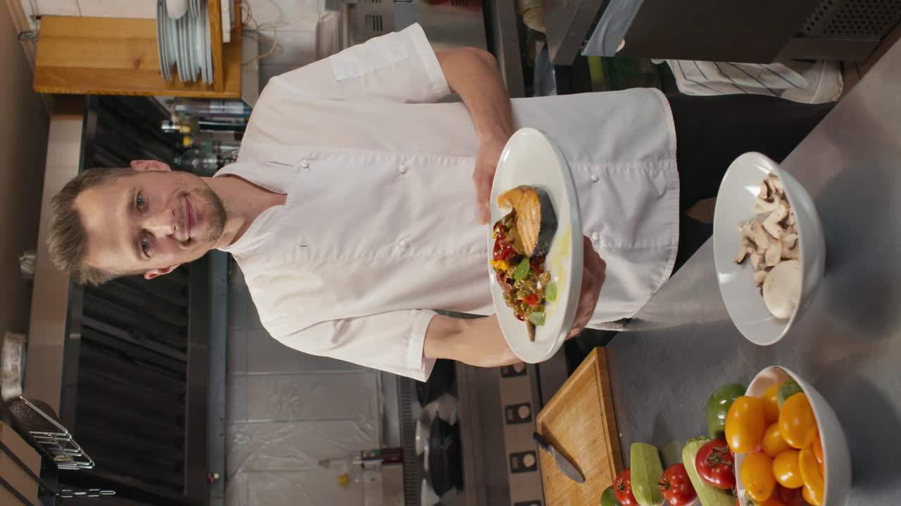 Chef With Prepared Dish On Plate