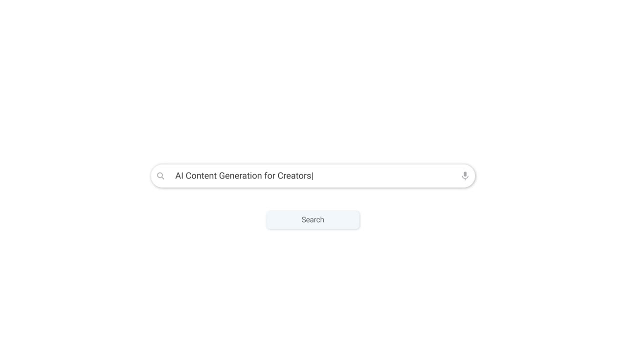 Typing 'AI Content Generation for Creators' into a Search Bar