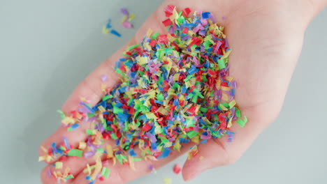 handful of colorful plastic confetti