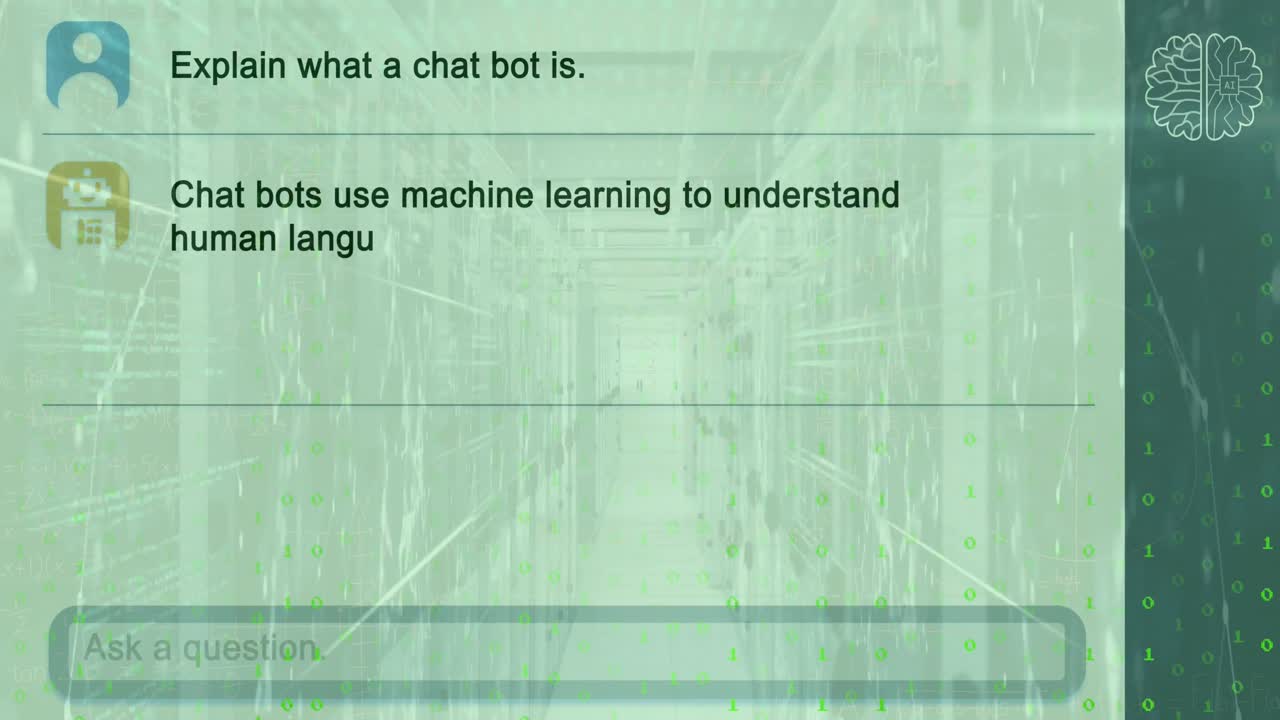animación de íconos ai y procesamiento de datos a través de servidores informáticos