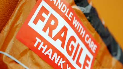 fragile package with handling instructions