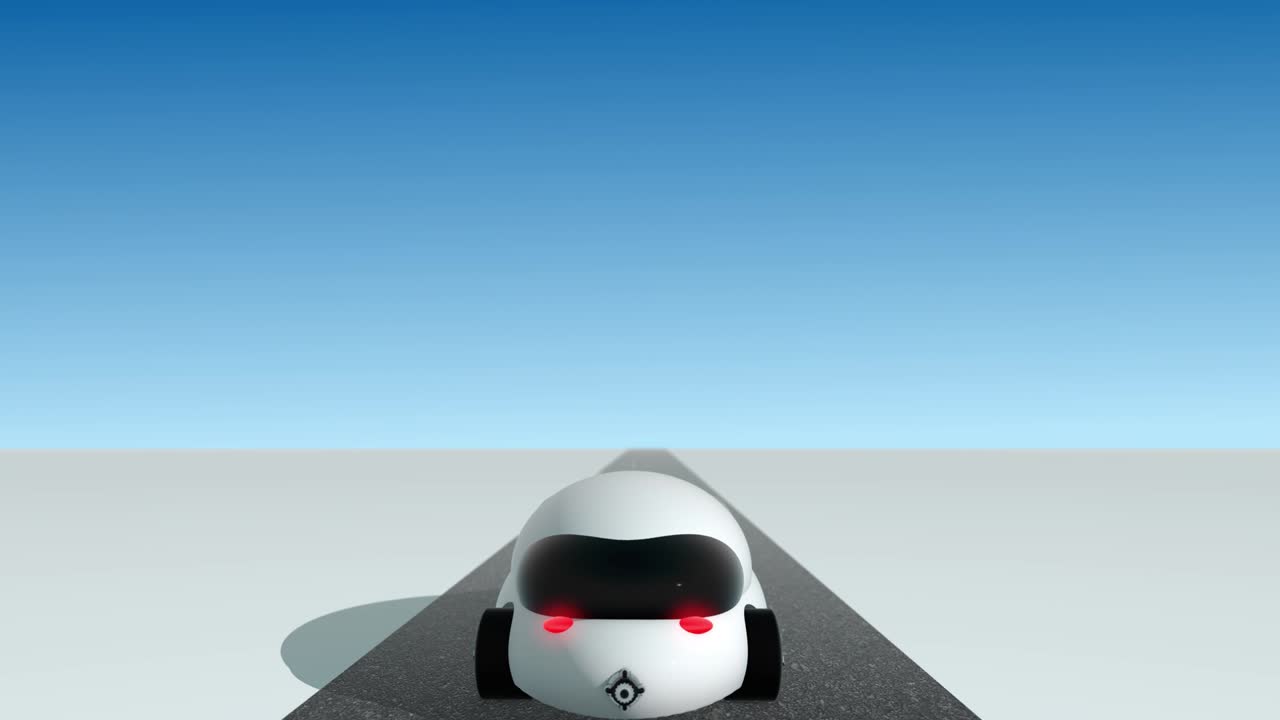 3d 애니메이션 미래의 자동차 로드 루프 - 뒷