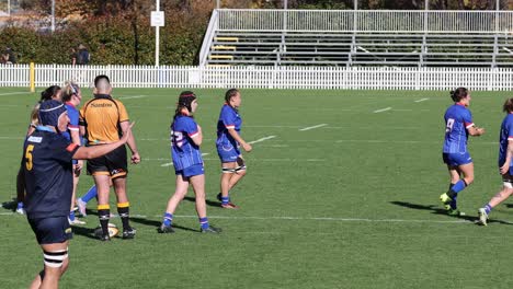 teams compete in a dynamic rugby game