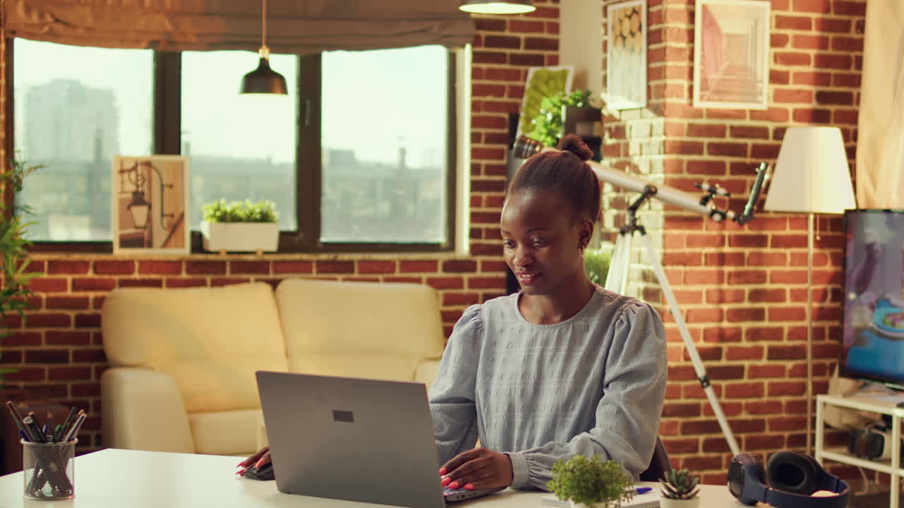 African american developer begins day