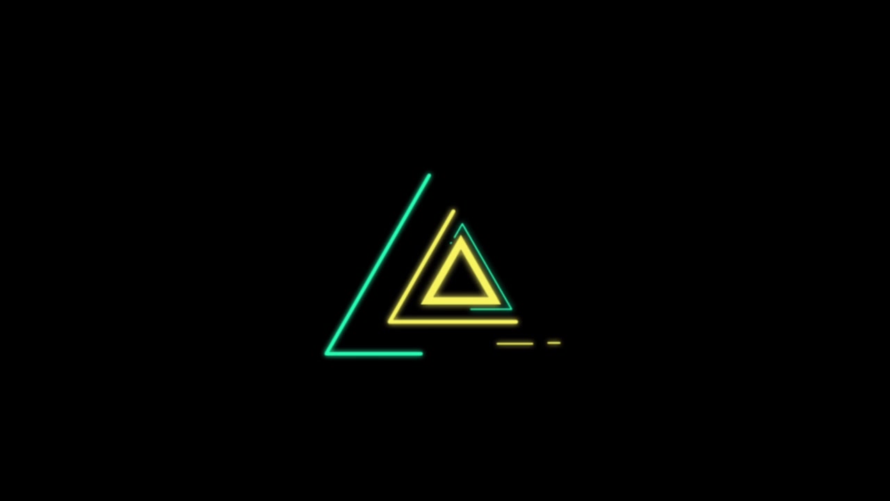 Animation geometry colorful light glowing isolate with black background.