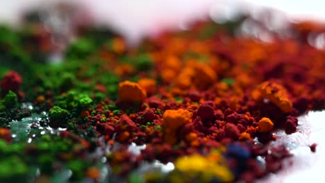 close-up of multicolored powder