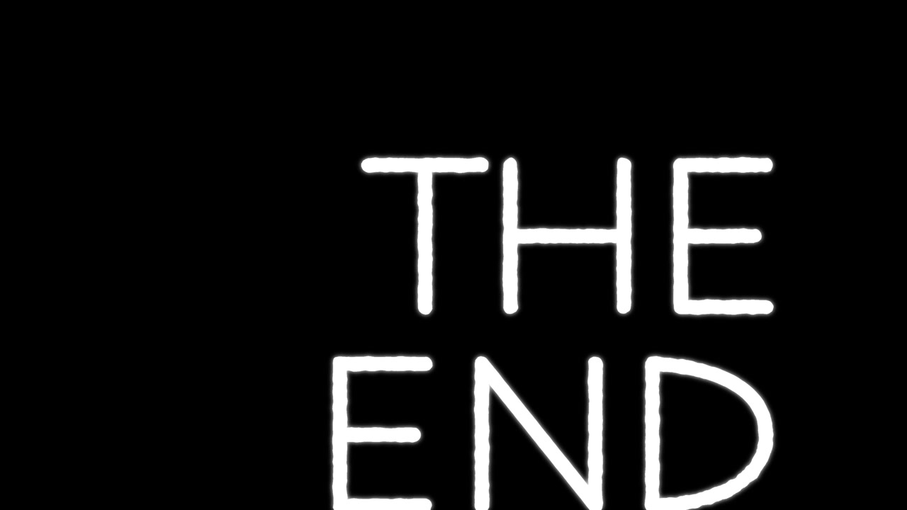 The End Text Appearing on Black Background