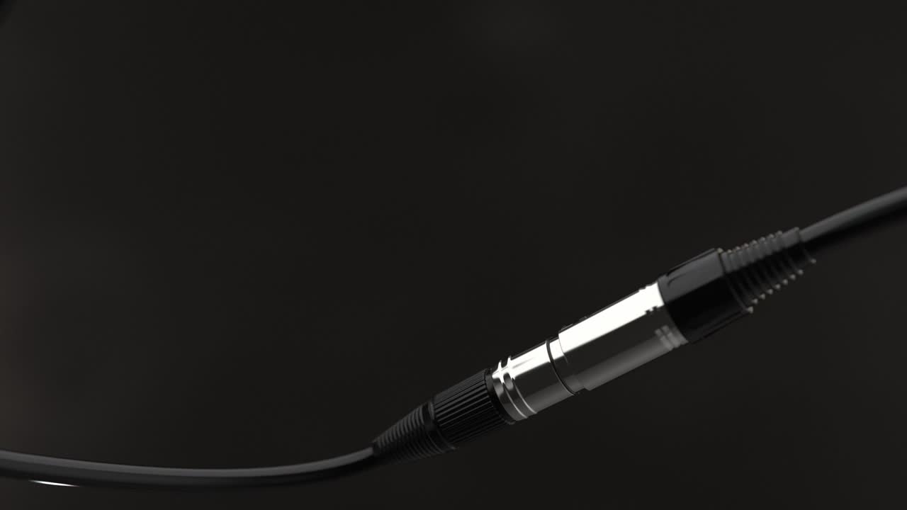 Close Up of Two XLR Audio Cables Connecting