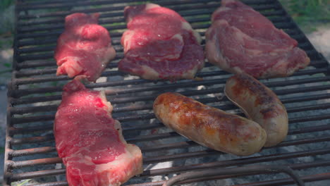 argentinian barbecue, tradicional asado. bloddy meat