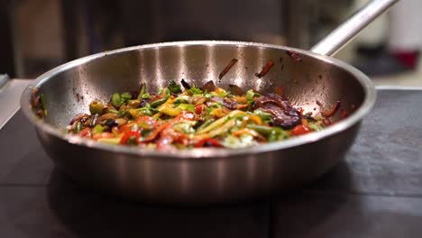 stir-fried vegetables in a pan