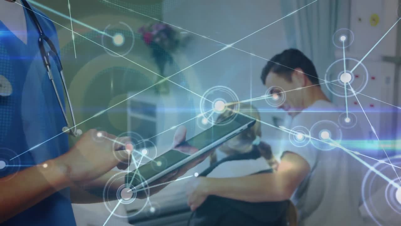 다양한 의사와 환자들에 대한 연결망의 애니메이션.