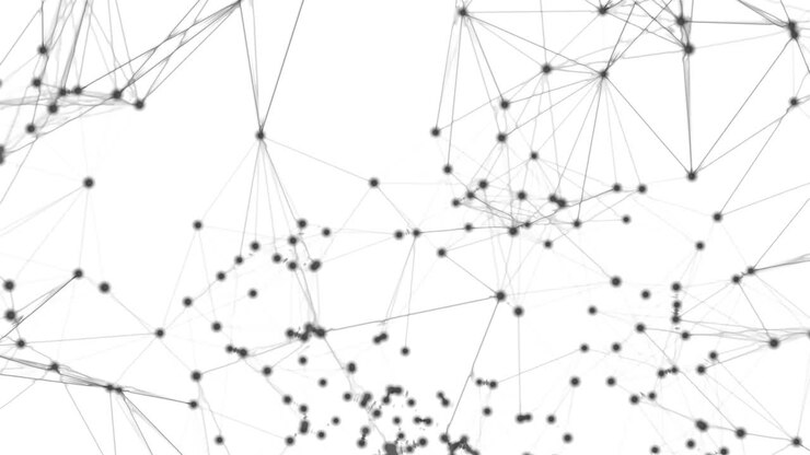 Animazione in loop Plexus di tecnologia bianca