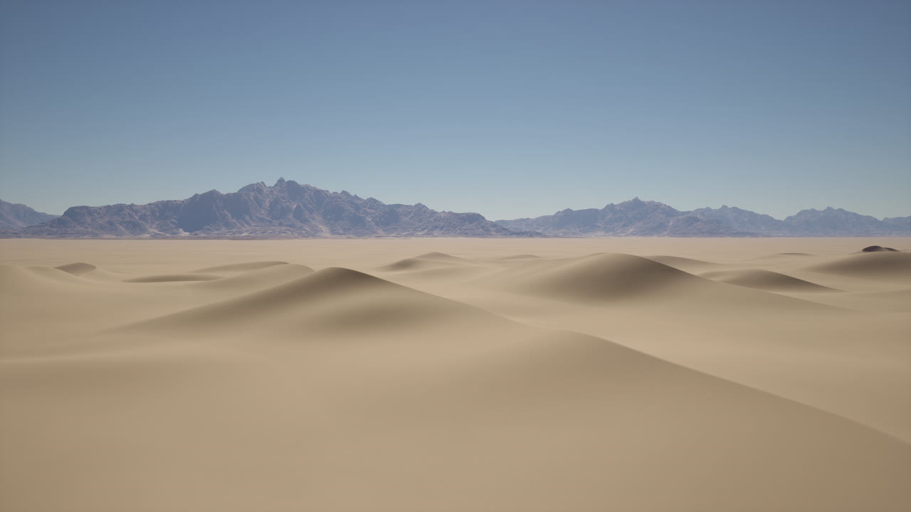 멀리서 산이 있는 사막 풍경