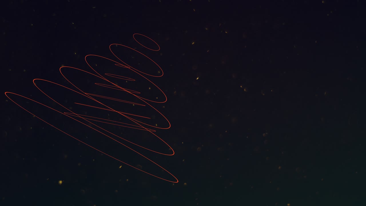 비행기 반이는 공간에서 추상적인 빨간 나선형 선