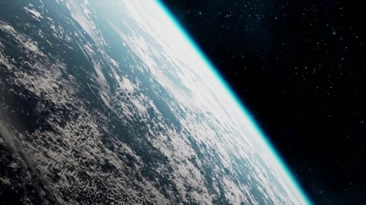 Astronaut in Spacewalk, Viewing Earth from Spaceship