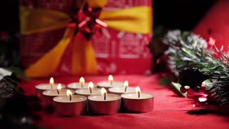 christmas candles and gift decoration