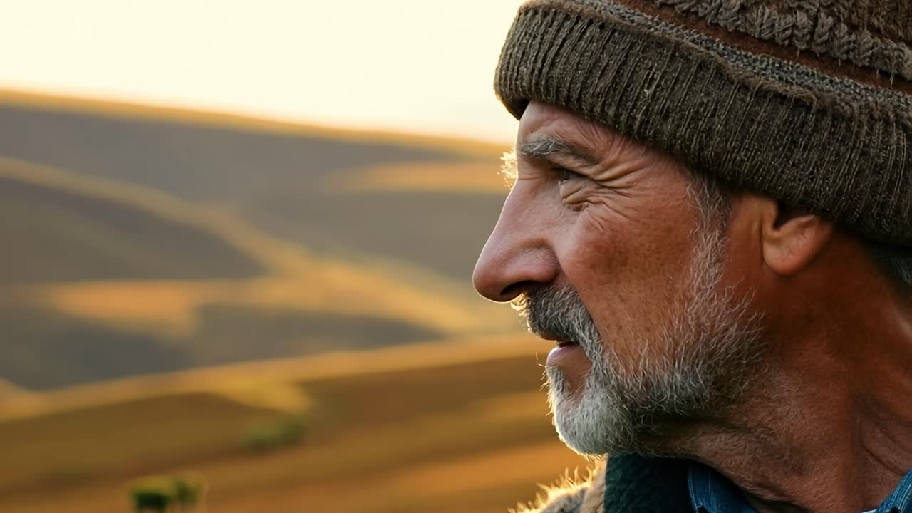 사려 깊은 노인 의 클로즈업 초상화