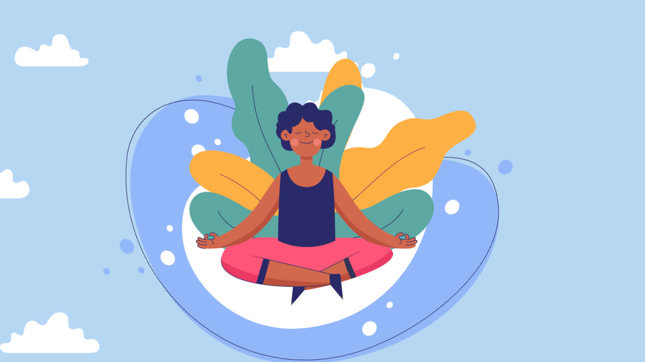 Motion Graphic of Meditation concept illustration