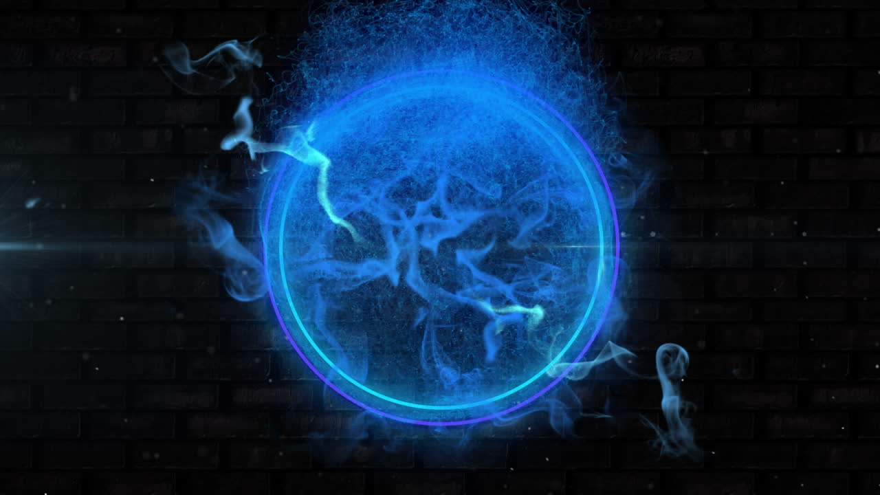 animación de globo con ondas sobre fondo oscuro