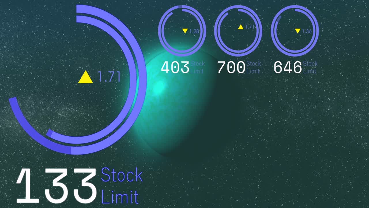 Animation af databehandling over jordkloden på blå baggrund