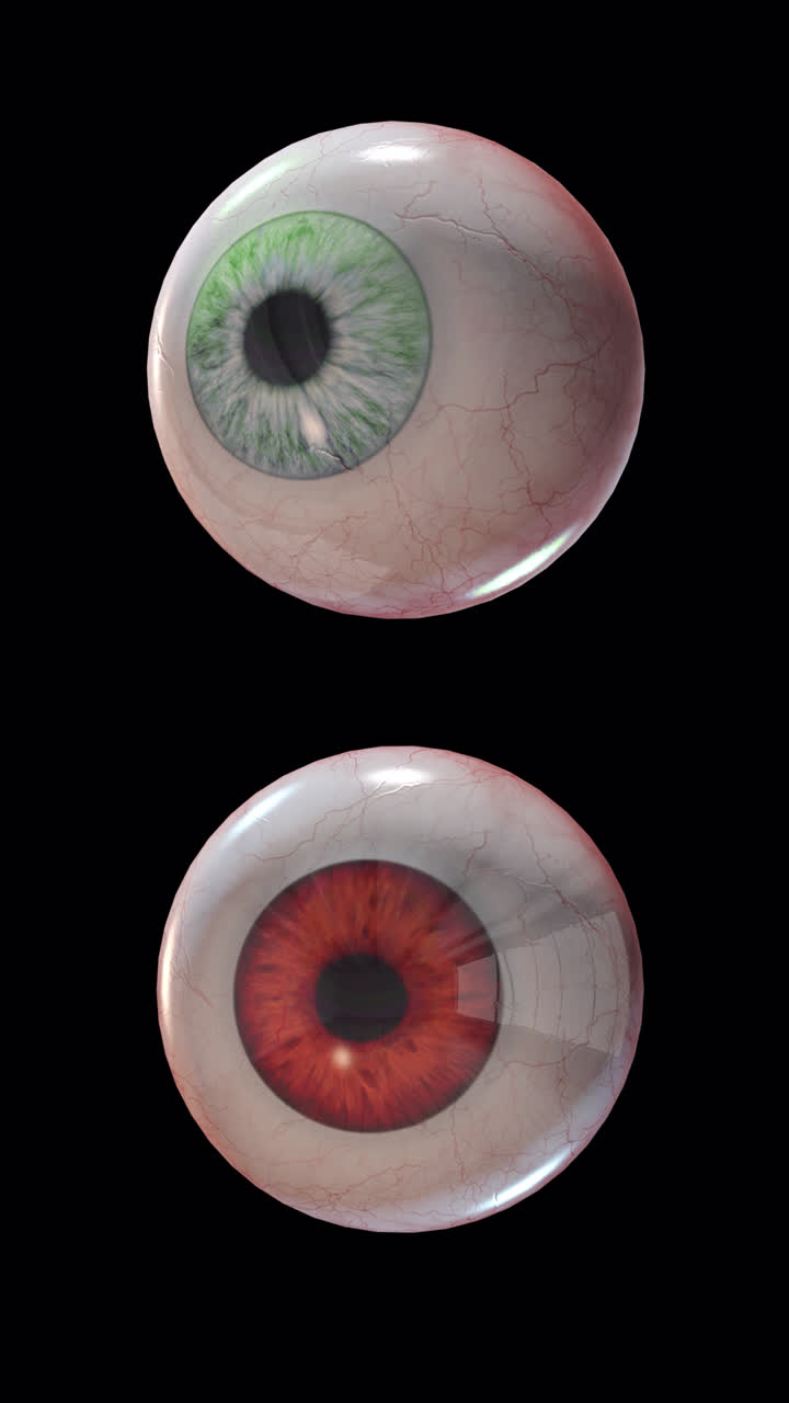 bucle malo ojos aterradores de color verde y rojo con canal alfa