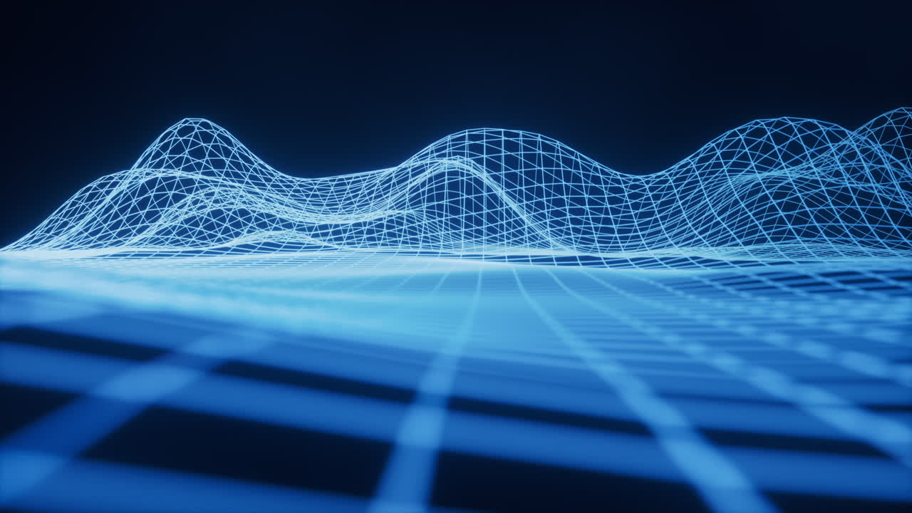 Digital space with glowing lines, 3d rendering.
