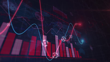 Animación-De-Células-Virales-Flotando-Sobre-El-Procesamiento-De-Datos