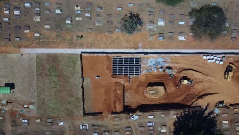 construction of mass graves to receive victims of the new coronavirus, on the cemetery of brasilia, brazil