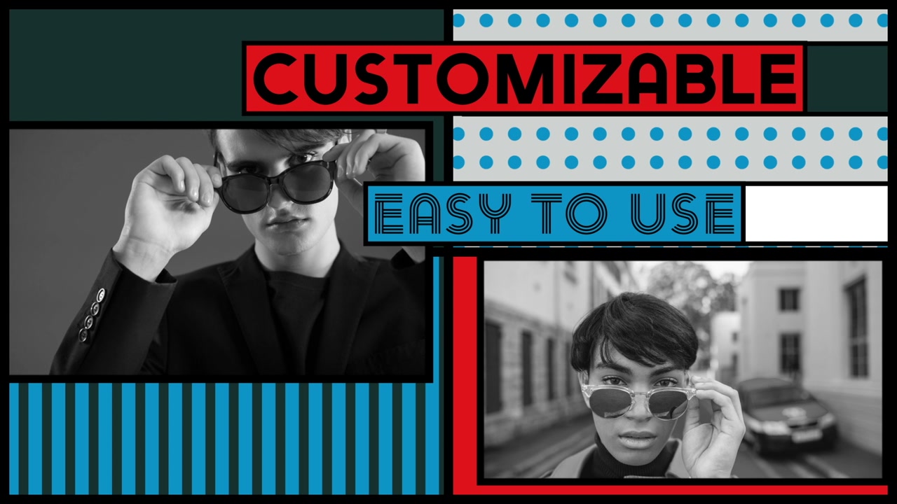Dynamic Bauhaus Style Video Template with Fashion Portraits