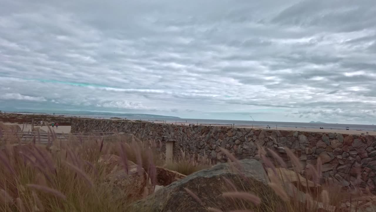 Coronado beach view with cloudy sky. Bottom view. San Diego, California