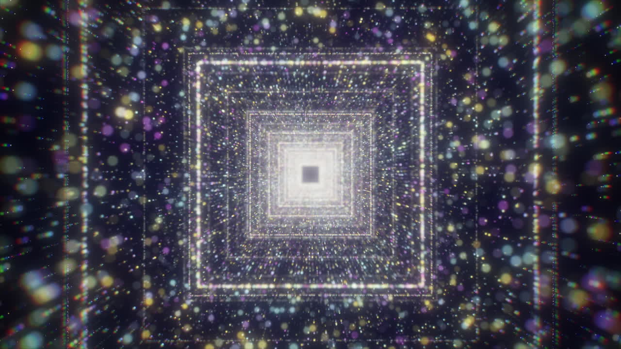 추상적인 빛나는 입자 터널