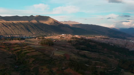 quillahuata village with pillku urqu mountain in the background in cusco, peru