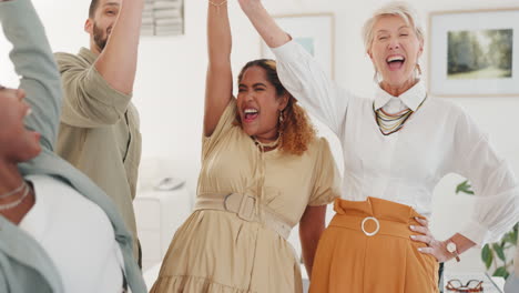 success, team building or happy employees